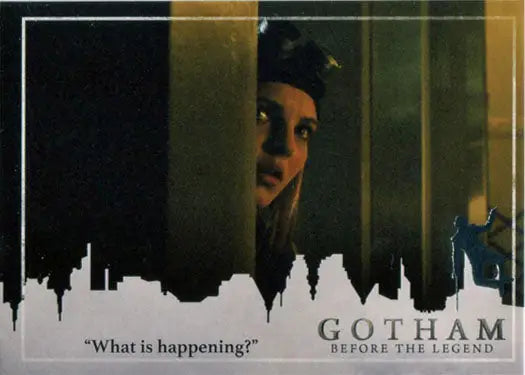 Person peering through a window in Gotham Season 2 Penguin Deco Foil Stamp Variant Card