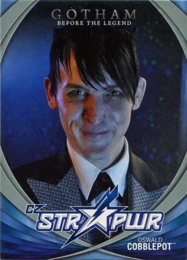 Trading card featuring young man in suit, Gotham Season 2 Str Pwr Character Bios