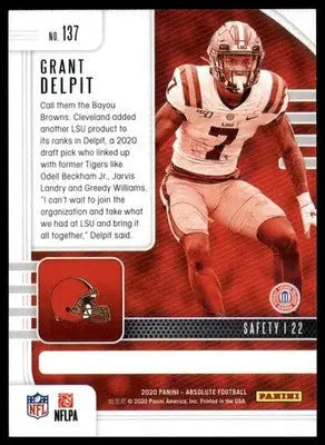 Grant Delpit Rookie 2020 Panini Absolute Retail #137 Cleveland Browns
