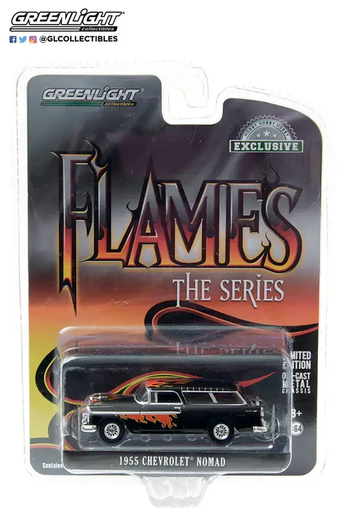 Greenlight 1:64 Flames The Series 1955 Chevrolet Nomad Hobby Exclusive - Collectibles