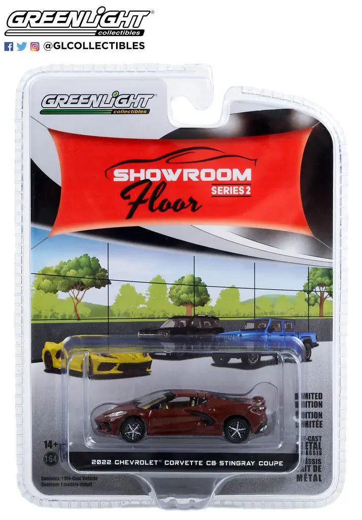 Die-cast 2020 Chevrolet Corvette C8 Stingray in burgundy from Showroom Floor Series