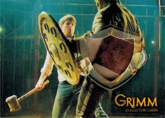 Ornate shield design on Grimm 2013 Prop Card GRP-5 Spiked Mallet trading cards