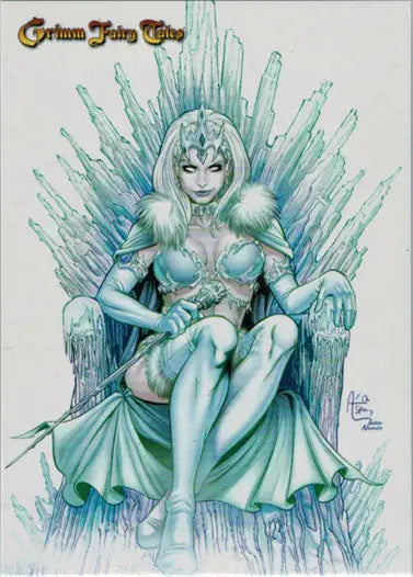 Fantasy Ice Queen on Frozen Throne from Ultra Limited Grimm Fairy Tales Promo Card
