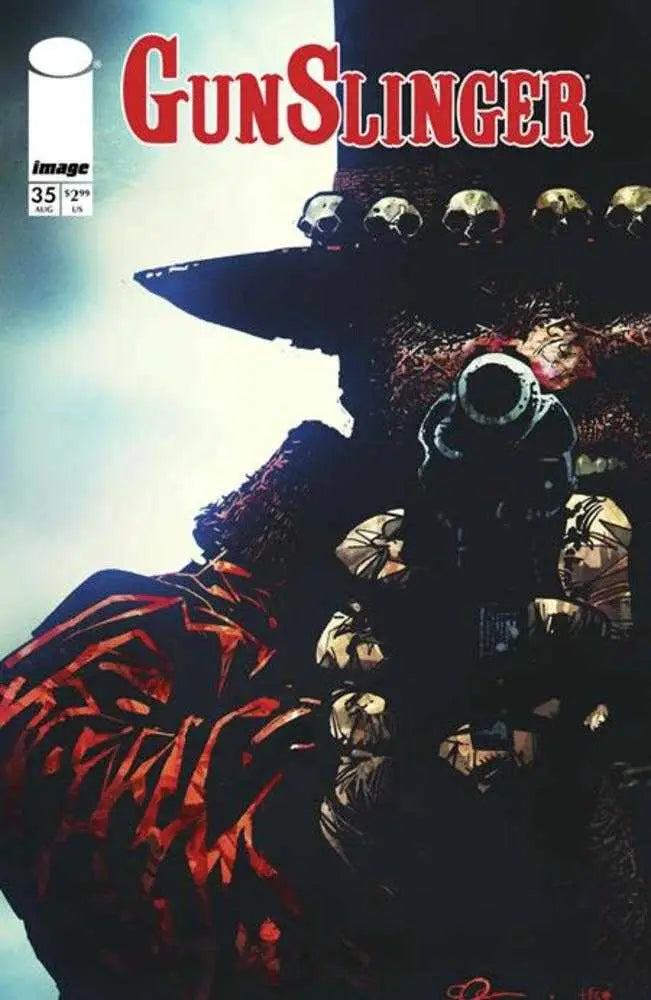 Gunslinger Spawn #35 Cover B Mirko Colak Variant with dark silhouette and skull backdrop
