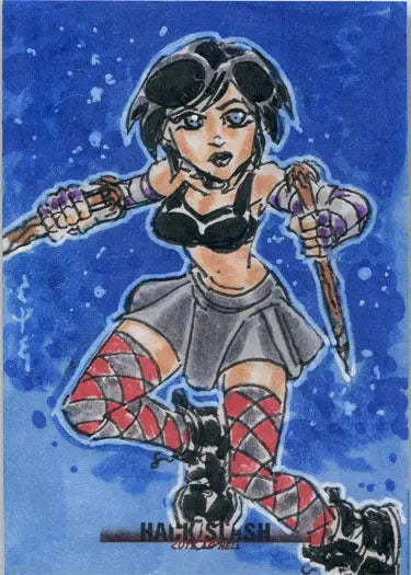 Stylized illustration of a female warrior in Hack Slash Cute by William Withers
