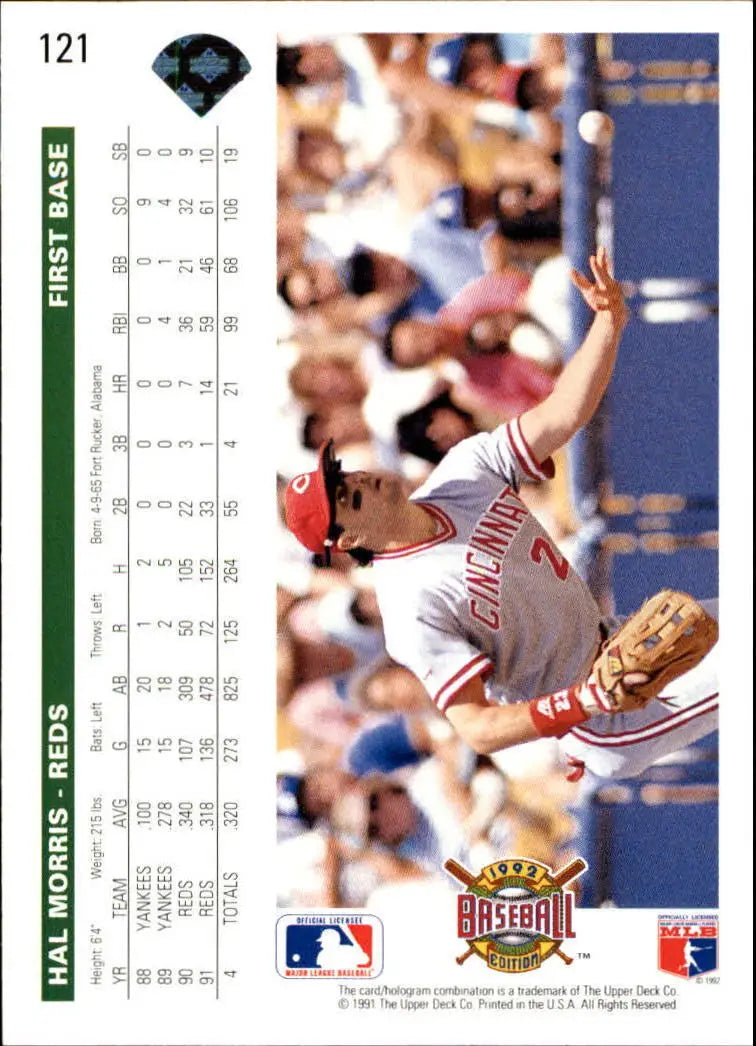 Hal Morris 1992 Upper Deck MLB #121 Baseball Card Cincinnati Reds - Baseball Card Single