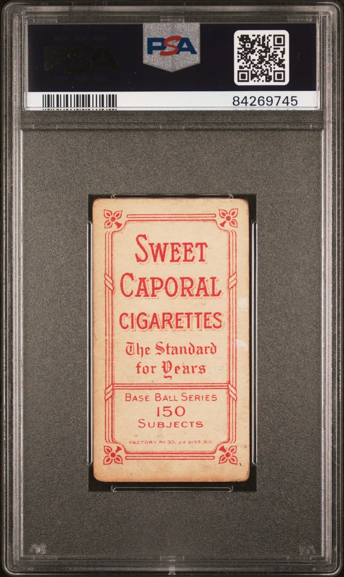 Vintage Harry Niles T206 Sweet Caporal trading card in PSA graded protective case