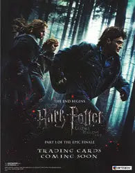Movie poster for Harry Potter and the Deathly Hallows on trading card sell sheet