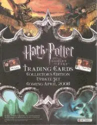 Promotional sell sheet for Harry Potter trading cards with magical imagery