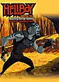 Hellboy Animated Sword of Storms promo card featuring Hellboy in a fighting stance
