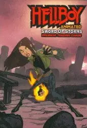 Hellboy Animated Sword of Storms internet exclusive promo card with fiery action cover