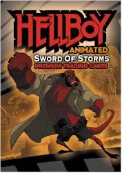 DVD cover for Hellboy: Sword of Storms with San Diego promo card and trading cards theme
