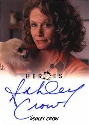 Autographed Ashley Crow Autograph Card featuring Sandra Bennet with a small dog