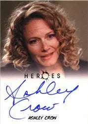 Signed headshot of Ashley Crow as Sandra Bennet on Heroes Archives Autograph Card