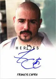 Autographed trading card of Francis Capra as Jesse Murphy featuring a bald man with a goatee