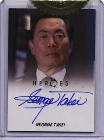 Autographed trading card of George Takei as Kaito Nakamura in a suit