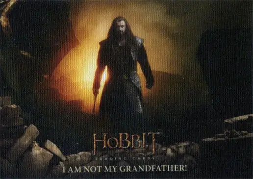 Shadowy figure with long hair in dramatic lighting on Hobbit Battle trading card