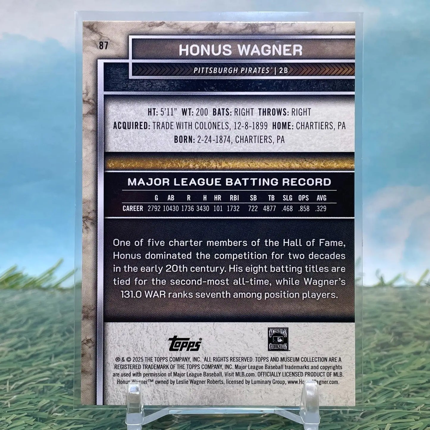 Honus Wagner 2025 Topps Museum Collection #87 Pittsburgh Pirates - Baseball Card Single