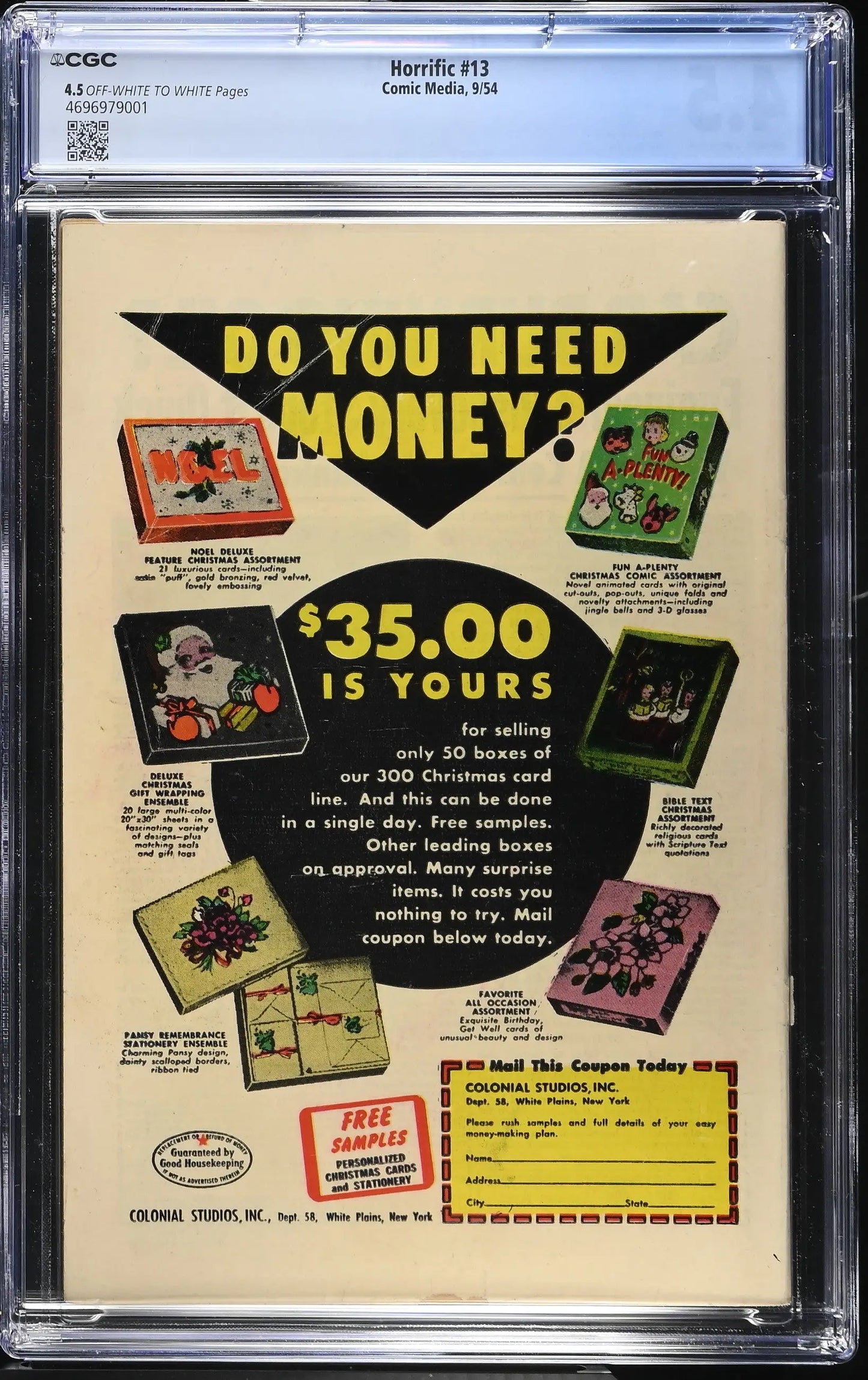 Horrific #13 (1954) Graded CGC 4.5 VG+ Last Issue Don Heck Cover - Comic Book