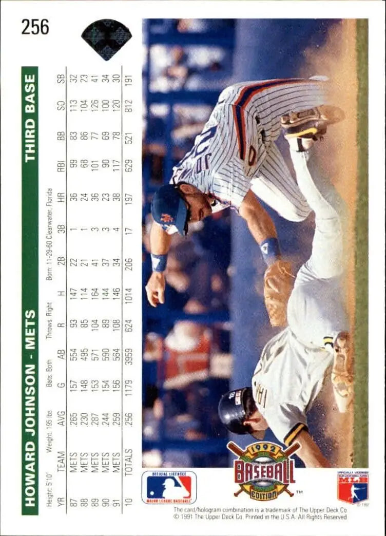 Howard Johnson 1992 Upper Deck MLB #256 Baseball Card New York Mets - Baseball Card Single