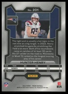 Hunter Henry 2023 Panini Prizm #201 New England Patriots