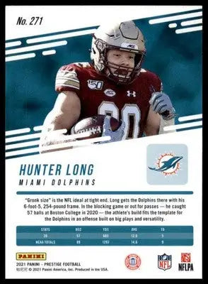 Hunter Long Rookie 2021 Panini Prestige Xtra Points Sunburst #271 Miami Dolphins - Football Card Single