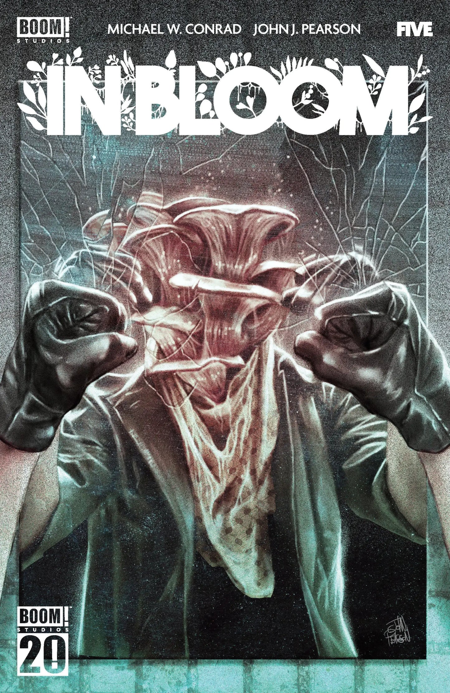 Surreal comic book cover from In Bloom #5 featuring main dressed Pearson artwork