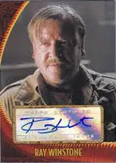 Autograph card of Ray Winstone in military jacket from Indiana Jones trading cards
