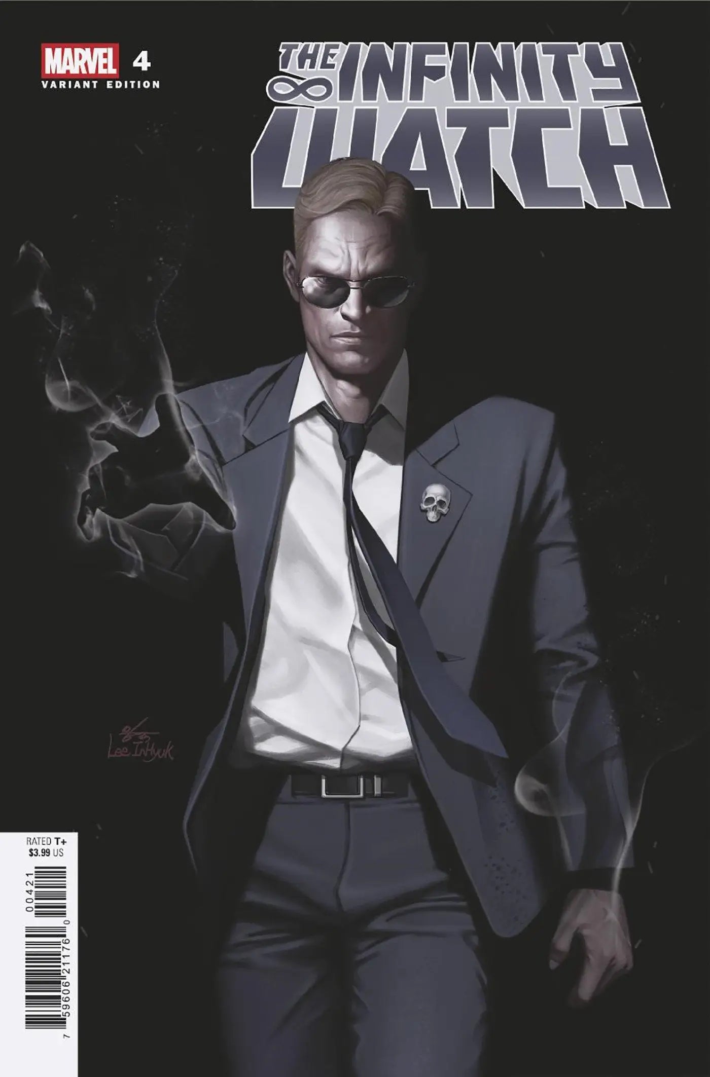 Comic book cover of Infinity Watch #4 featuring Inhyuk Lee Phil Coulson variant art