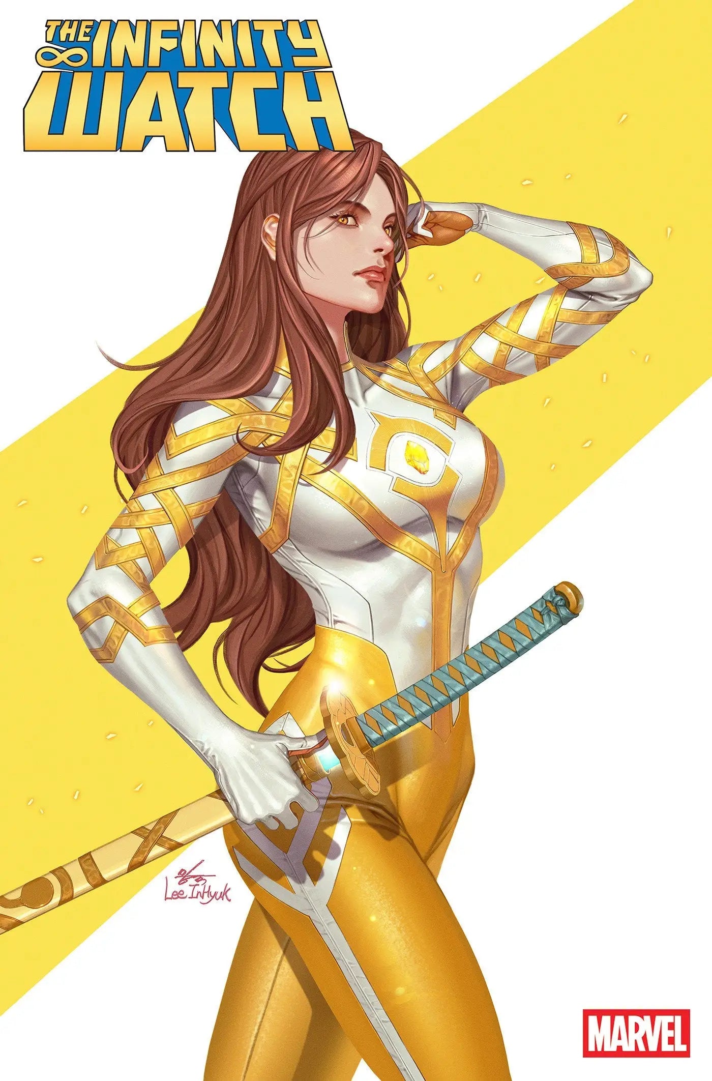 Comic book cover of Infinity Watch #5 featuring Inhyuk Lee Colleen Wing Variant with Infinity Stones