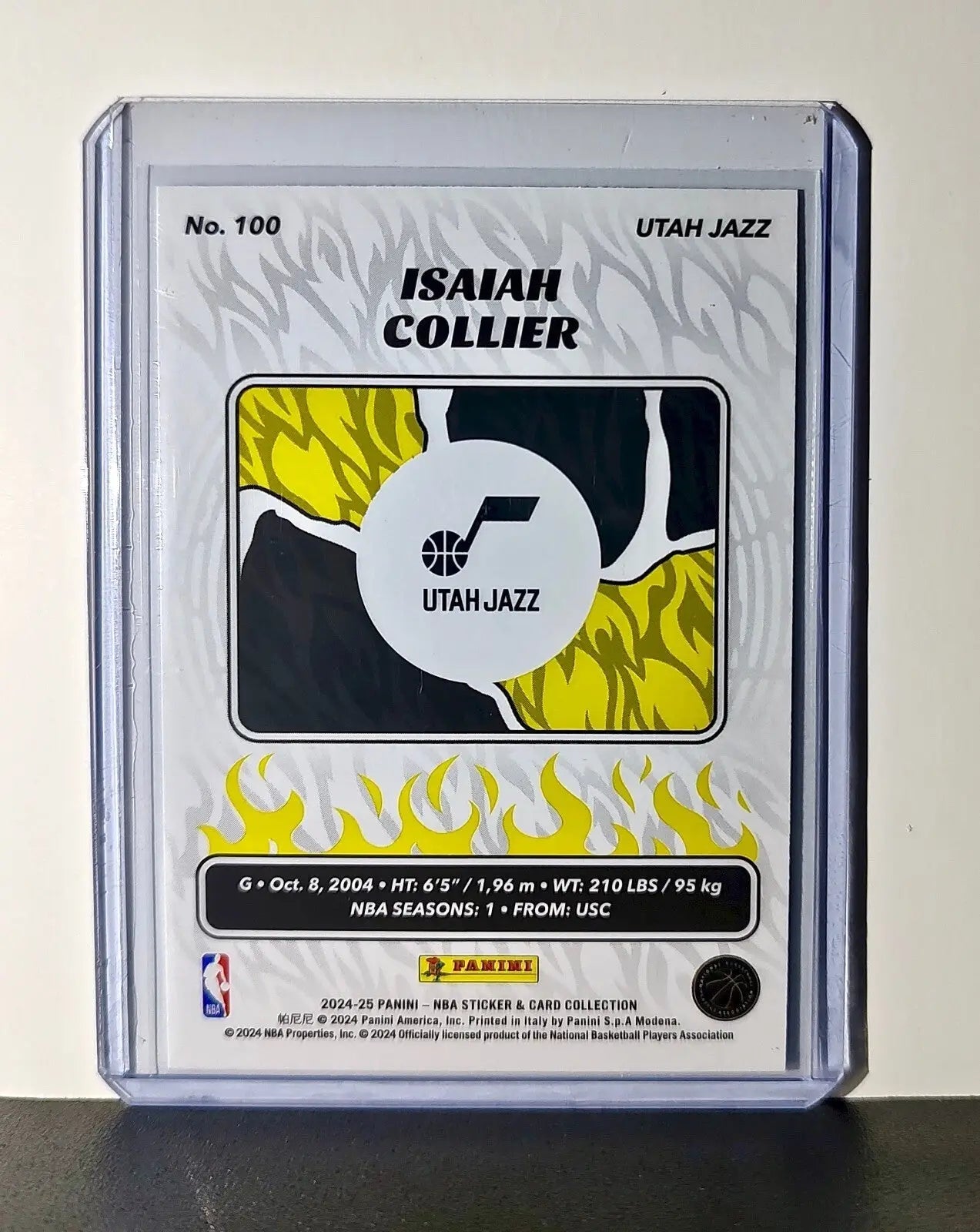 Isaiah Collier Rookie 2024-25 Panini NBA #100 Foil Sticker Card Utah Jazz - Basketball Card Single