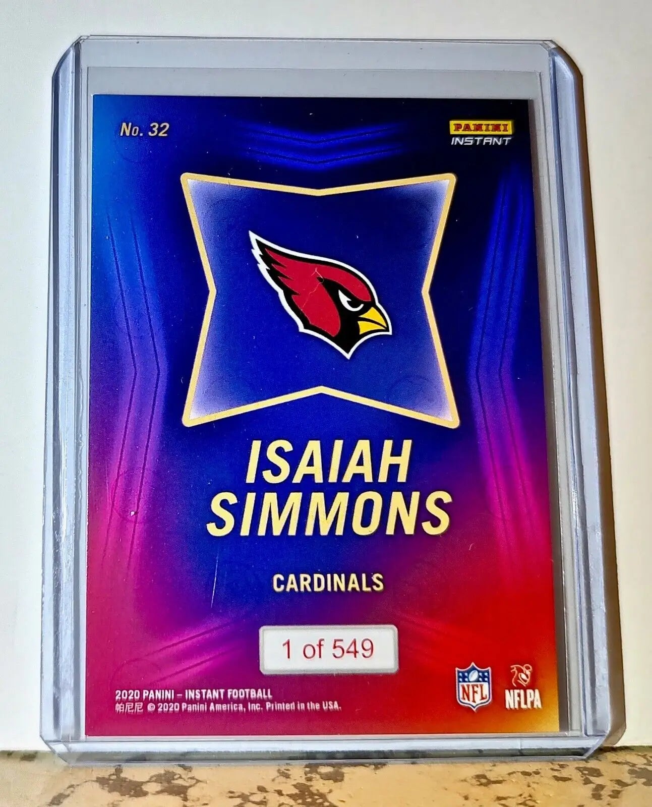 Isaiah Simmons 2020 NFL Draft Night NFL #32 Football Card Cardinals 1 of 549 - Football Card Single