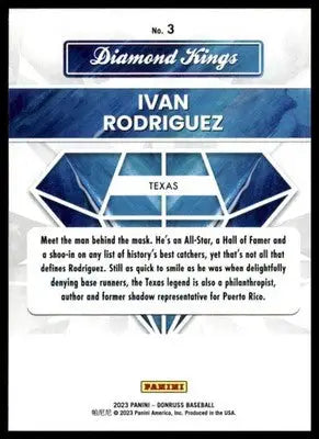 Ivan Rodriguez 2023 Donruss #3 Texas Rangers - Baseball Card Single