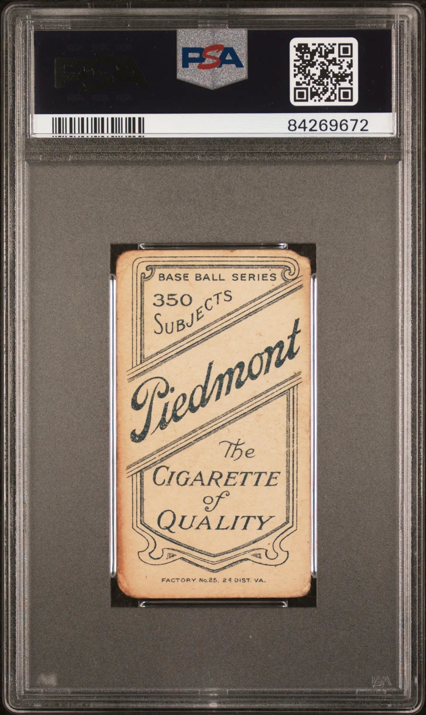 PSA-graded Jack Barry T206 Piedmont 350 Philadelphia trading card with vintage design