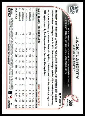 Jack Flaherty 2022 Topps #588 St. Louis Cardinals - Baseball Card Single