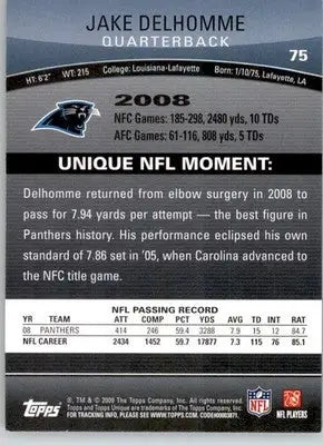 Jake Delhomme - 2009 Topps Unique - #75 - Football - Football Card Single