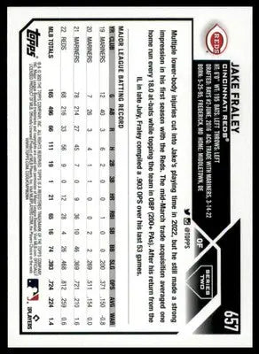 Jake Fraley 2023 Topps #657 Cincinnati Reds - Baseball Card Single