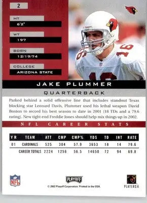 Jake Plummer - 2002 Playoff Honors - #2 - Football - Football Card Single