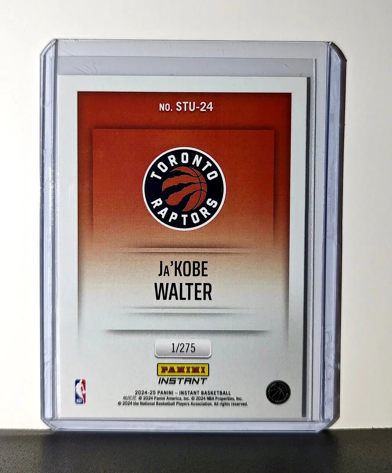 Ja’Kobe Walter 2024-25 Panini NBA Studio #24 Rookie Card Toronto Raptors 1/275
