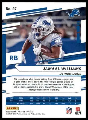 Jamaal Williams 2022 Panini Prestige #97 Detroit Lions - Football Card Single