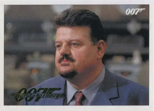 Middle-aged man with mustache in suit from James Bond 007 Gold Parallel trading card series