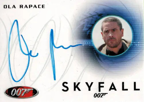 Autographed trading card of Ola Rapace as Patrice from Skyfall in James Bond Archives 2014