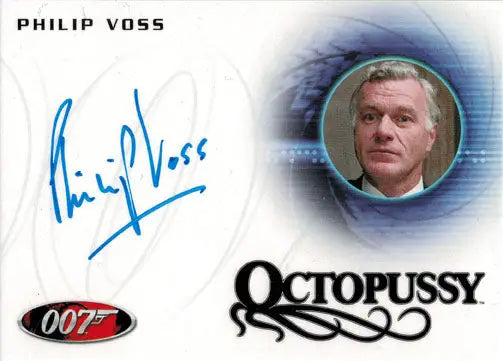 Autograph card featuring Philip Voss in Octopussy from James Bond 007 trading cards