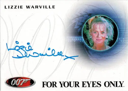 Autograph card of Lizzie Warville as Poor Girl from the James Bond film For Your Eyes Only