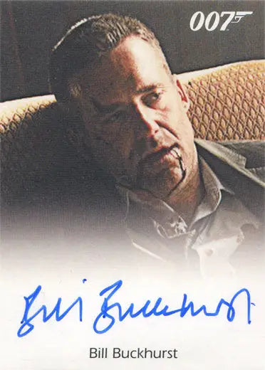 Autographed photo card of Bill Buckhurst as Ronson from James Bond Archives 2015
