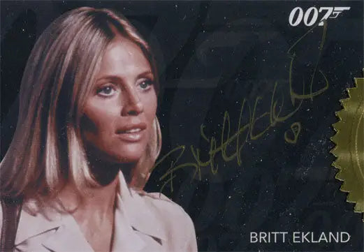 Portrait of Britt Ekland as Mary Goodnight in a James Bond Archives Autograph Card
