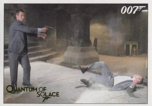 Action scene from Quantum of Solace on James Bond Archives 2015 Solace Gold Chase Card