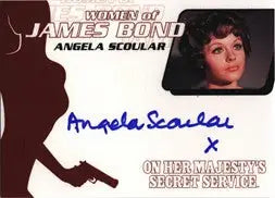 Autographed Angela Scoular trading card from James Bond Heroes & Villains collection