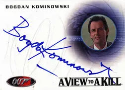 Autographed trading card of Bogdan Kominowski as Klotkoff from A View to a Kill