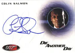 Autographed James Bond trading card of Colin Salmon as Charles Robinson with 007 logo